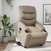 Sillón reclinable de masaje eléctrico cuero sintético capuchino