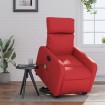 Sillón de majaje elevable eléctrico cuero artificial rojo