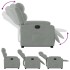 Sillón eléctrico reclinable elevable de terciopelo gris