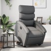 Sillón reclinable elevable eléctrico de cuero sintético gris