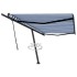 Toldo de pie retráctil manual azul y blanco 500x350