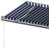 Toldo de pie retráctil manual azul y blanco 500x350