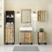 Conjunto de muebles de baño 5 piezas madera maciza reciclada