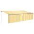 Toldo automático retráctil con persiana 5x3 m amarillo y