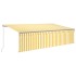 Toldo retráctil manual persiana y LED amarillo y blanco 5x3