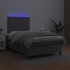 Cama box spring con colchón LED cuero sintético gris 120x190