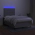 Cama box spring con colchón y LED tela gris claro 120x190