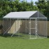 Perrera de exterior con toldo acero galvanizado plata 2x6x2,5