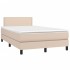 Cama box spring colchón LED cuero sintético capuchino