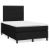 Cama box spring con colchón y luces LED tela negro 120x190