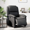 Sillón reclinable eléctrico de cuero auténtico negro