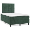 Cama box spring colchón y LED terciopelo verde oscuro 120x190cm