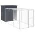 Gallinero con corral acero galvanizado gris 165x455x181