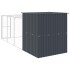 Gallinero con corral acero galvanizado gris 165x455x181