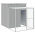 Gallinero con corral acero galvanizado gris claro