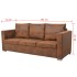 vidaXl  Sofa de 3 plazas 191x73x82 cm piel de ante