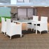 Set de comedor de jardín 5 piezas ratán sintético blanco