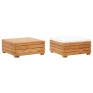 Set de mesa y reposapiés de jardín cojín madera maciza acacia