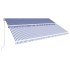 Toldo automático retráctil azul y blanco 500x300