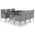 Set comedor jardín 7 pzas ratán sintético gris antracita y