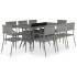 Set comedor jardín 9 pzas ratán sintético gris antracita y