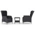 Set muebles jardín 3 pzas ratán sintético gris oscuro y