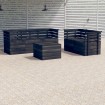 Muebles palets de jardín 6 pzas madera maciza pino gris oscuro