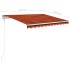 Toldo automático LED sensor de viento naranja marrón 350x250