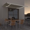 Toldo automático con LED y sensor de viento crema 400x350 cm