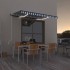 Toldo automático LED sensor de viento azul y blanco 350x250