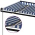 Toldo automático LED sensor de viento azul y blanco 350x250