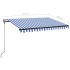 Toldo automático LED sensor de viento azul y blanco 350x250