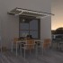 Toldo automático con LED sensor de viento crema 450x350