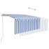 Toldo automático persiana LED sensor viento azul blanco 3x2,5