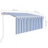 Toldo automático persiana LED sensor viento azul blanco 3x2,5