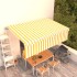 Toldo automático retráctil con persiana amarillo y blanco 5x3