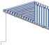 Toldo automático retráctil con persiana azul y blanco 4x3