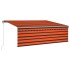 Toldo automático retráctil con persiana 4x3 m naranja y