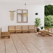 Muebles de jardín 8 piezas marrón miel madera madera de pino