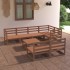 Muebles de jardín 8 piezas marrón miel madera maciza de