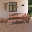 Muebles de jardín 8 piezas marrón miel madera maciza de pino