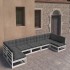 Set muebles jardín 7 pzas con cojines madera maciza pino