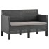 Set de muebles jardín 3 piezas cojines PP ratán gris