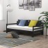 Sofá cama extraíble madera maciza de pino negro 2x(90x200)