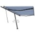 Toldo de pie retráctil manual azul y blanco 500x300