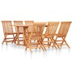 Set de comedor de jardín plegable 7 piezas madera maciza teca