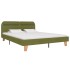 Estructura de cama con LED tela verde 180x200