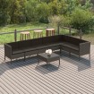 Set de muebles de jardín 8 pzas y cojines ratán sintético gris