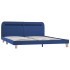 Estructura de cama con LED tela azul 160x200