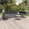 Set de muebles de jardín 8 pzas y cojines ratán sintético gris